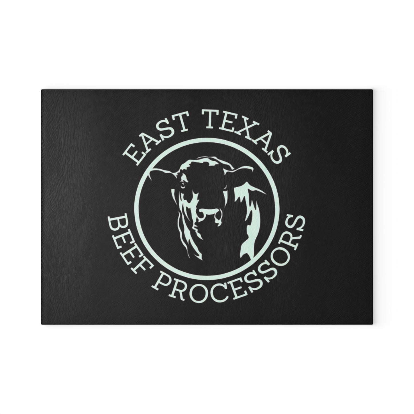 Custom Glass Cutting Board with East Texas Beef Processors Design, Kitchen Gift, Home Decor, Unique Housewarming, Farmhouse Style