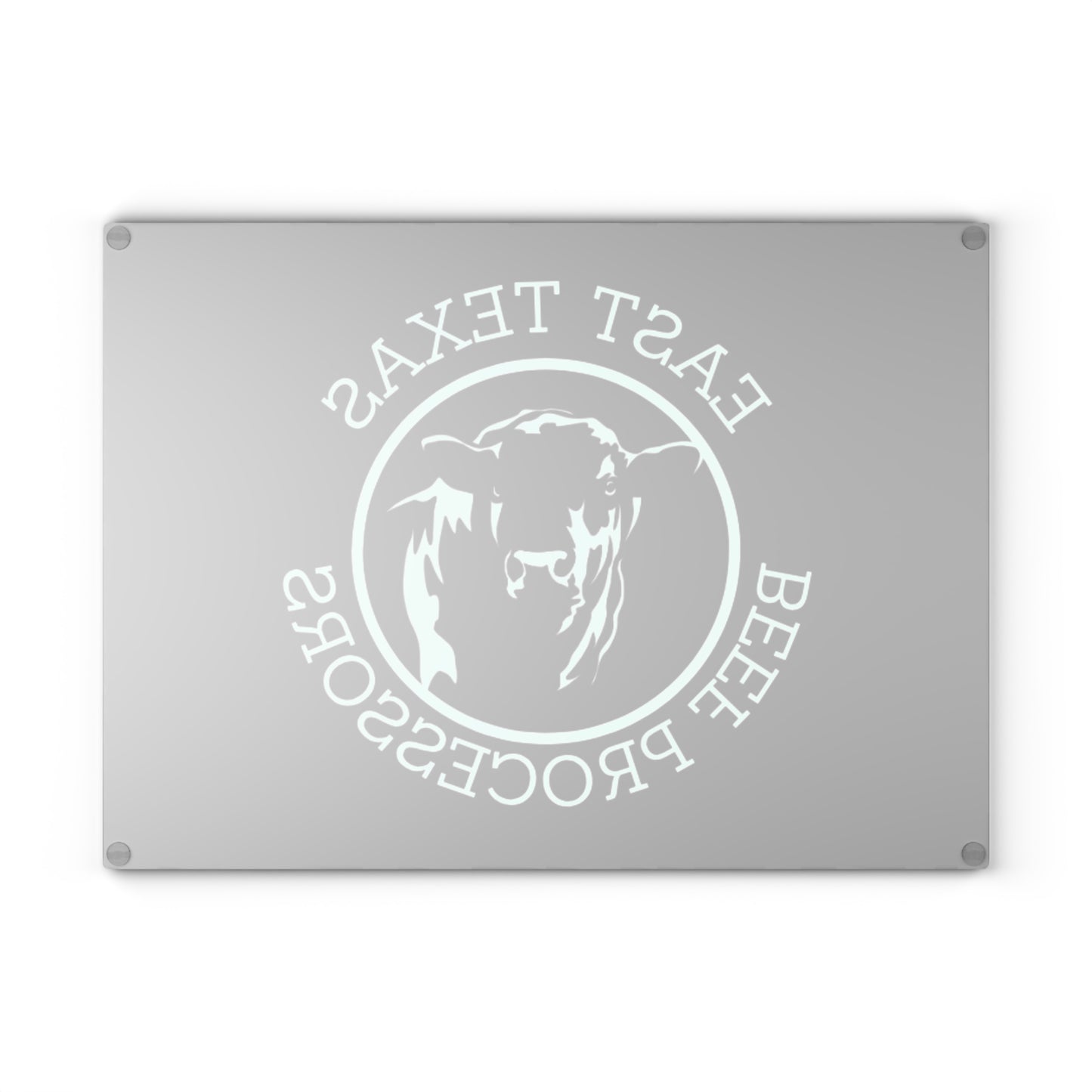 Custom Glass Cutting Board with East Texas Beef Processors Design, Kitchen Gift, Home Decor, Unique Housewarming, Farmhouse Style