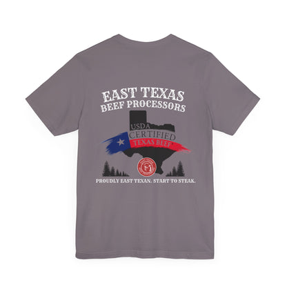 East Texas Beef Processors Tee, Unisex Short Sleeve Tee, Casual Wear, Texas Pride Shirt, Gift for Texans, Farm Life Apparel