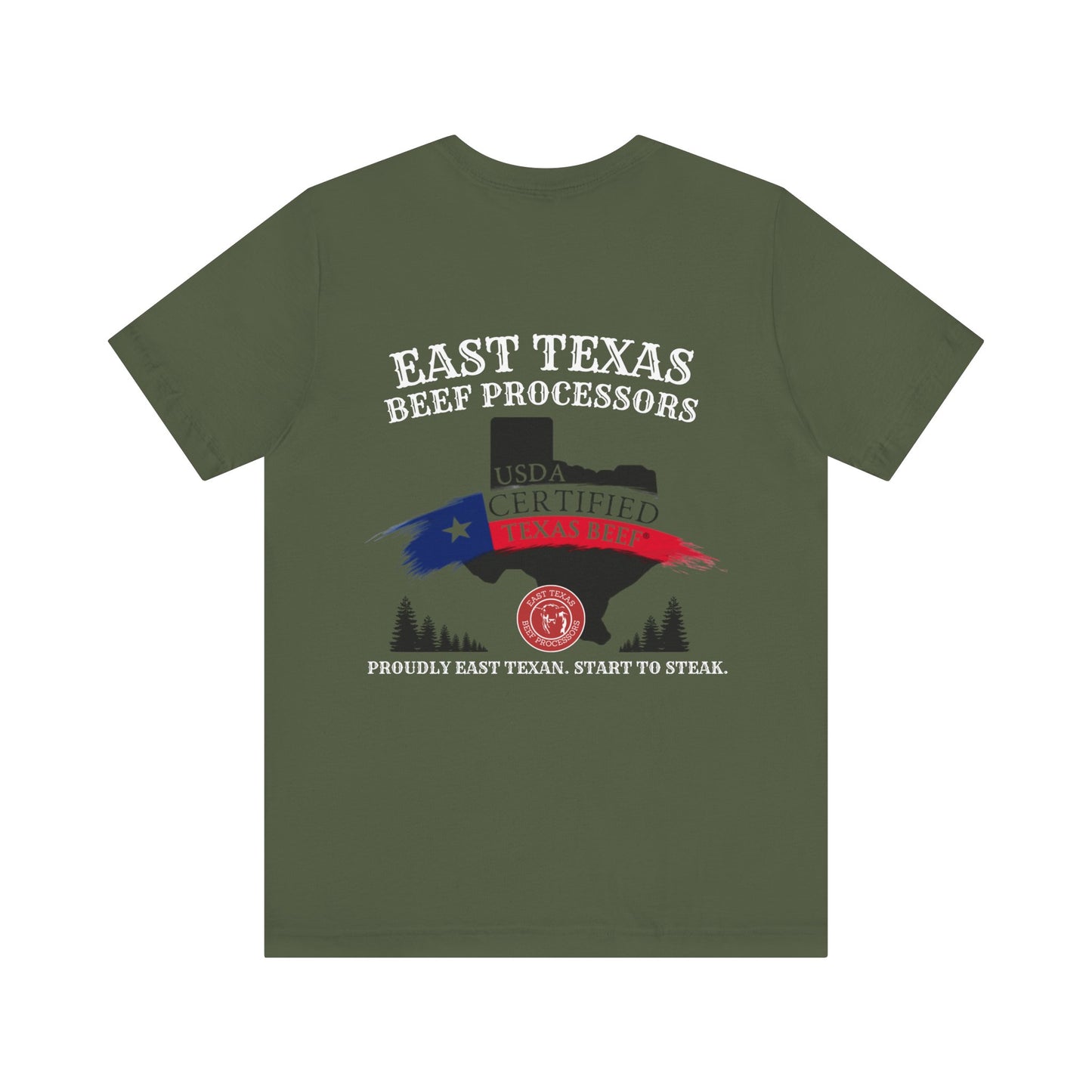 East Texas Beef Processors Tee, Unisex Short Sleeve Tee, Casual Wear, Texas Pride Shirt, Gift for Texans, Farm Life Apparel