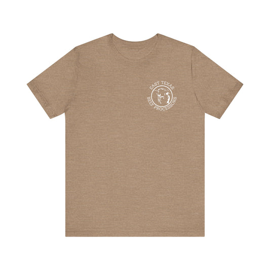 East Texas Beef Processors Tee, Unisex Short Sleeve Tee, Casual Wear, Texas Pride Shirt, Gift for Texans, Farm Life Apparel