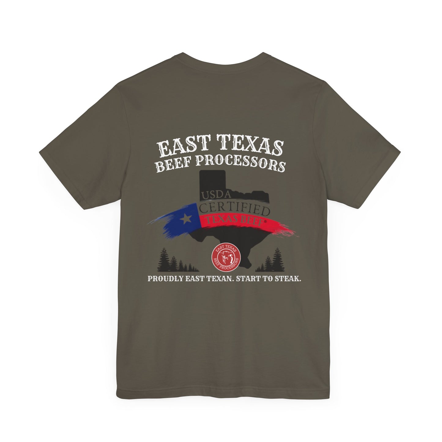 East Texas Beef Processors Tee, Unisex Short Sleeve Tee, Casual Wear, Texas Pride Shirt, Gift for Texans, Farm Life Apparel