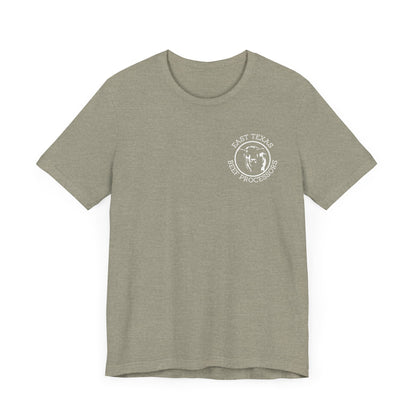 East Texas Beef Processors Tee, Unisex Short Sleeve Tee, Casual Wear, Texas Pride Shirt, Gift for Texans, Farm Life Apparel