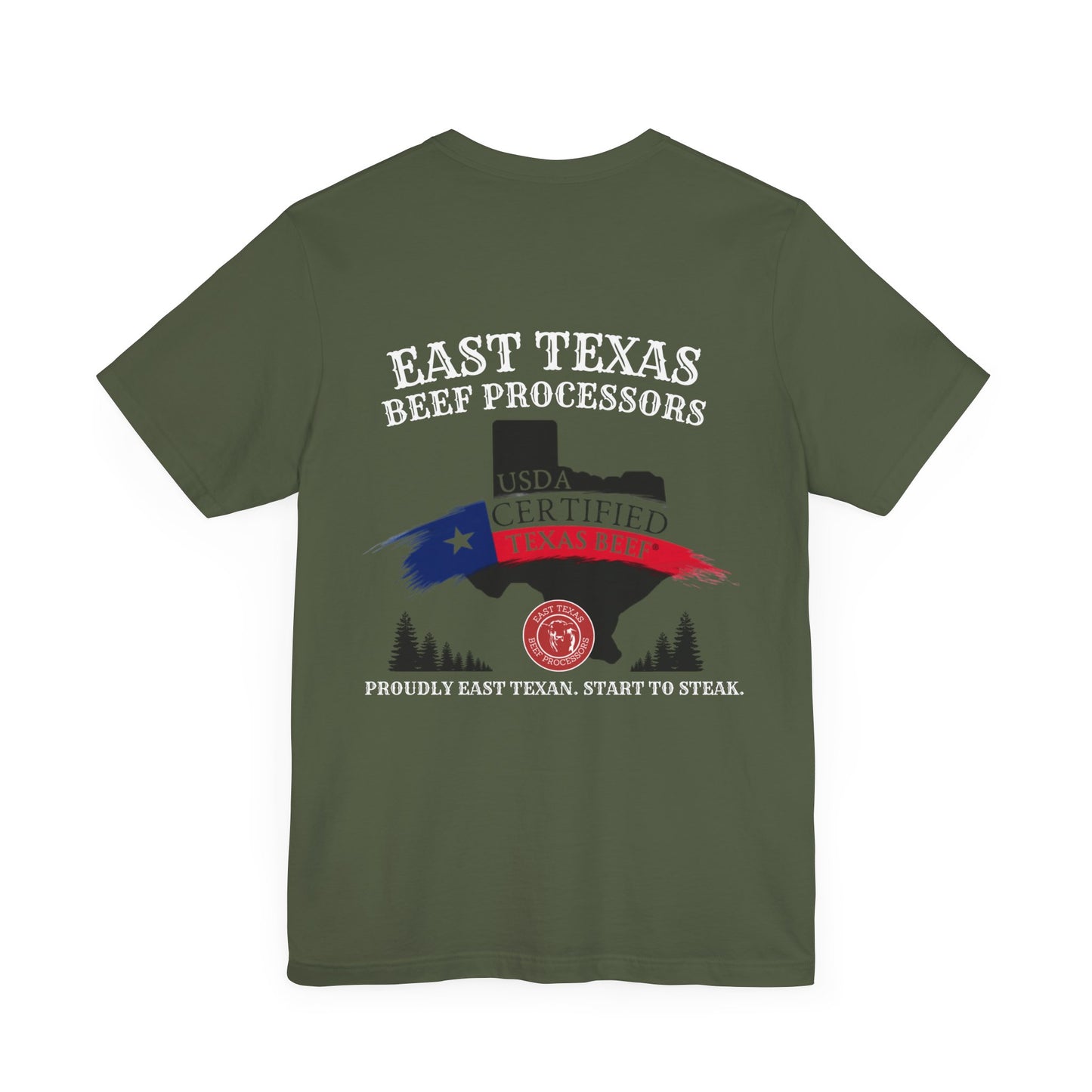 East Texas Beef Processors Tee, Unisex Short Sleeve Tee, Casual Wear, Texas Pride Shirt, Gift for Texans, Farm Life Apparel